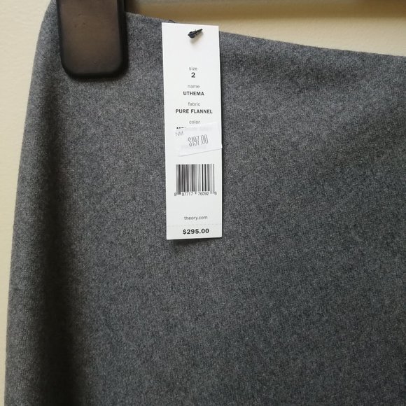 NEW Theory Wool Flannel Midi Skirt - Picture 2 of 8